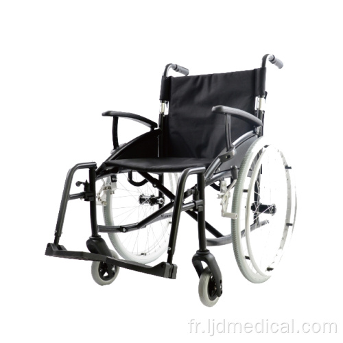 Fauteuil roulant manuel pliable léger en alliage d&#39;aluminium